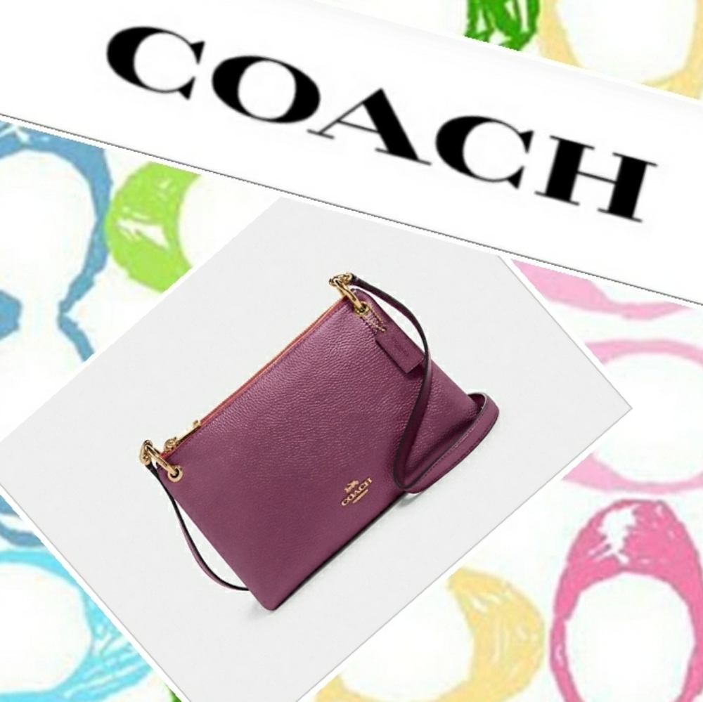 HP🏆 NWT Coach Metallic Berry Mia Crossbody